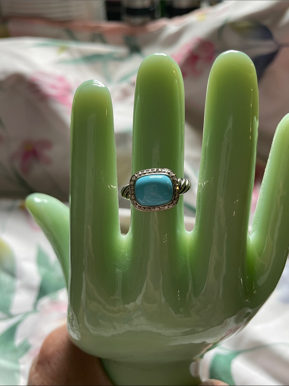 David Yurman Turqouise and Diamond Ring